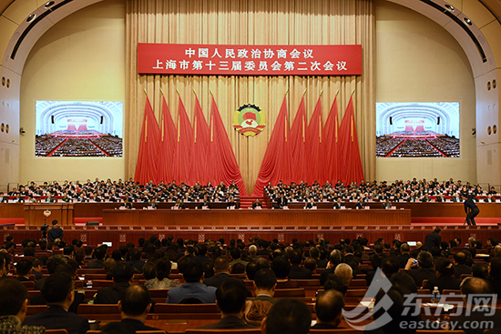 政协上海市十三届二次会议开幕 董云虎作报告