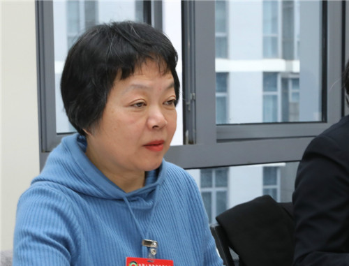 张玉萍委员在分组讨论会场