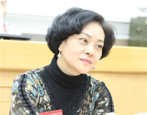 王萍委员在分组讨论会场
