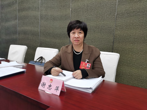 谢忠萍代表在小组讨论会上